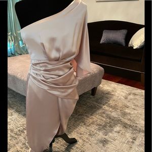 DO & BE one shoulder dress. Champagne color. Size S.